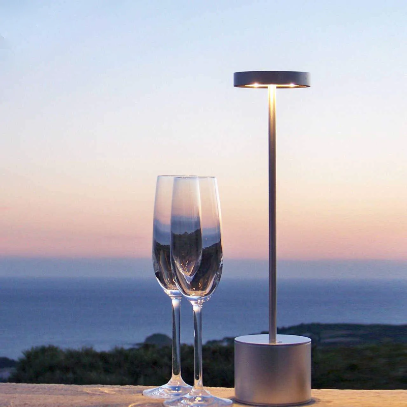 Lampe de table sans fil rechargeable LED aluminium dimmable IP54 extérieur intérieur terrasse | Restfield