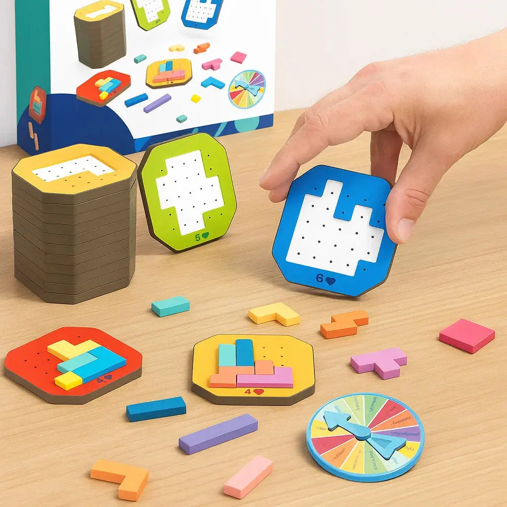 Logisch Puzzelspel Kunststof 108 Stukken 20 Kaarten Kinderen Volwassenen Concentratie Denkspel Familiespel Cadeau Vanaf 4 Jaar | Sansoti