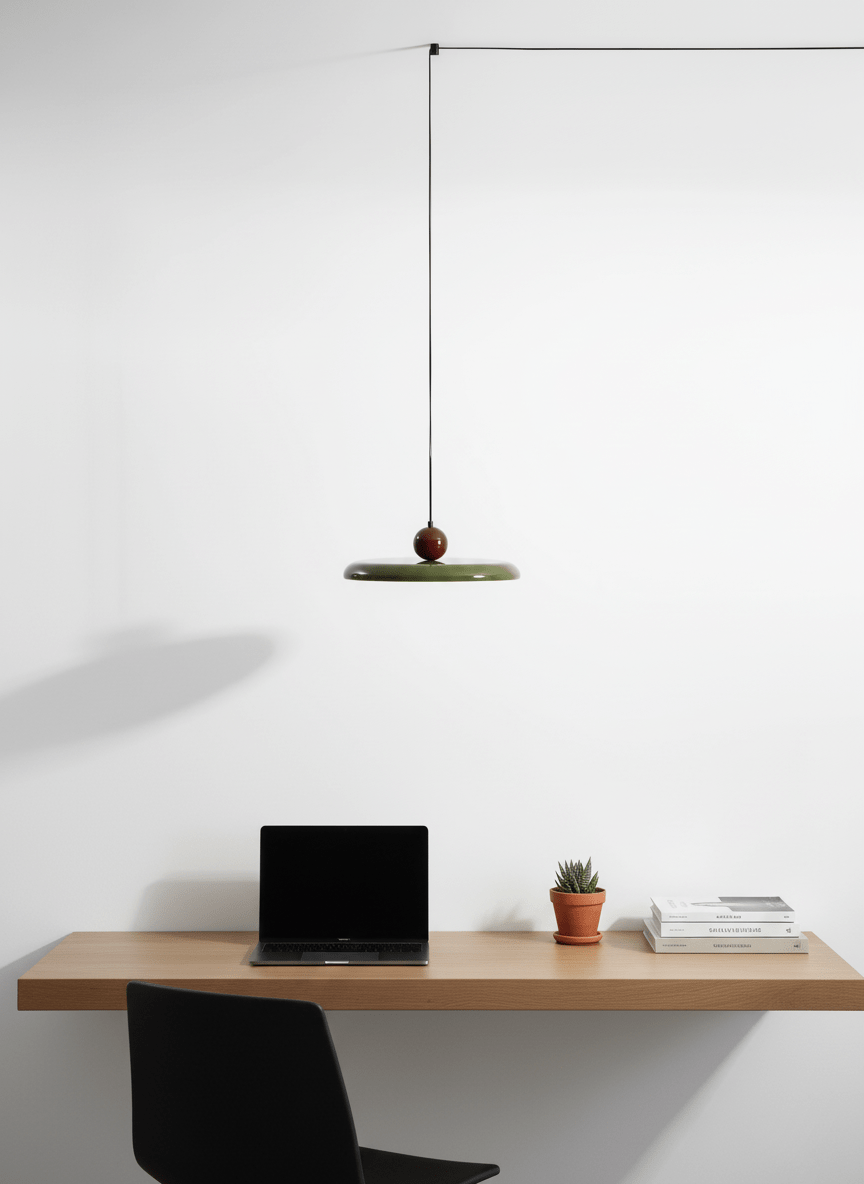 Hangende Plafondlamp Rond Stralend Disc Design Dimbaar 3 Kleuren 450cm Kabel Scandinavisch Interieur Rood Groen Beige | Sansoti