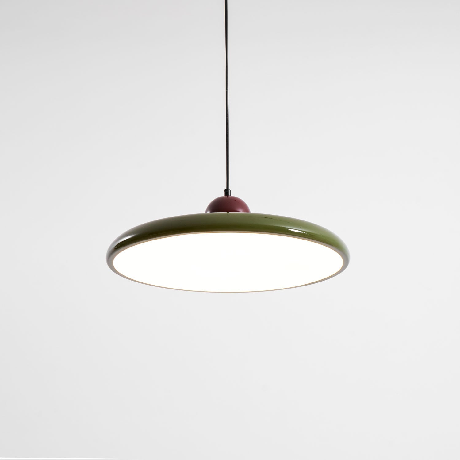 Hangende Plafondlamp Rond Stralend Disc Design Dimbaar 3 Kleuren 450cm Kabel Scandinavisch Interieur Rood Groen Beige | Sansoti