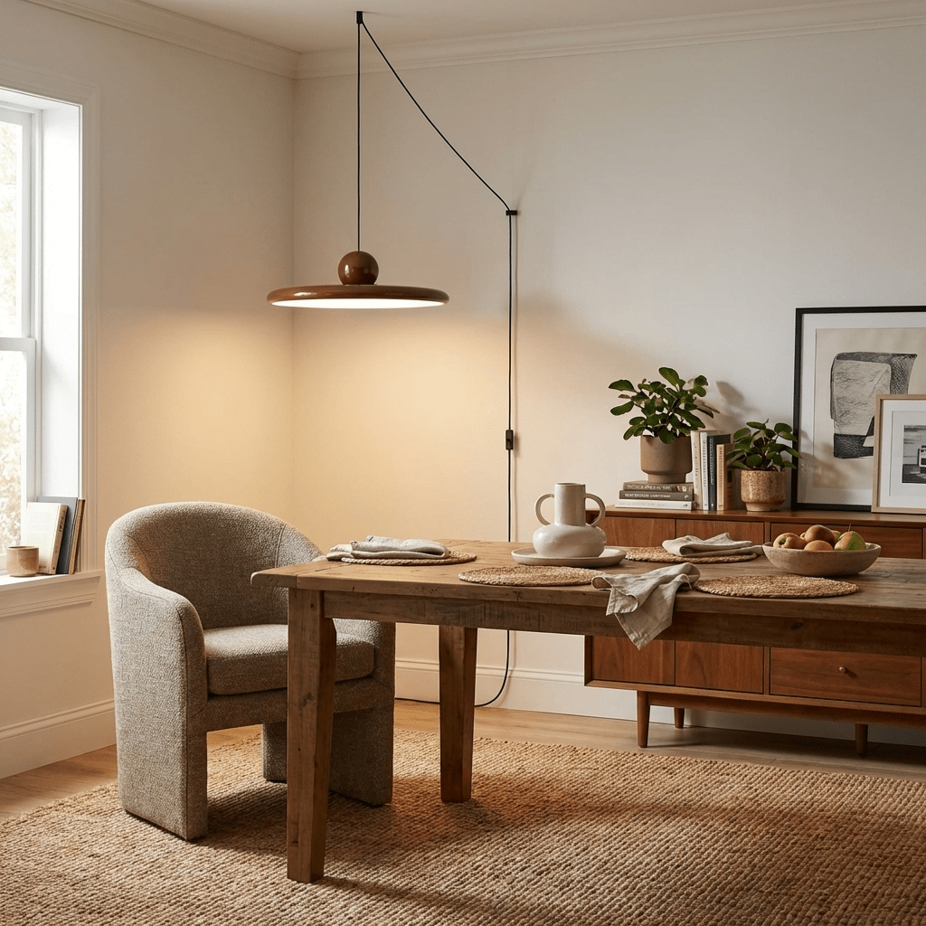 Hangende Plafondlamp Rond Stralend Disc Design Dimbaar 3 Kleuren 450cm Kabel Scandinavisch Interieur Rood Groen Beige | Sansoti