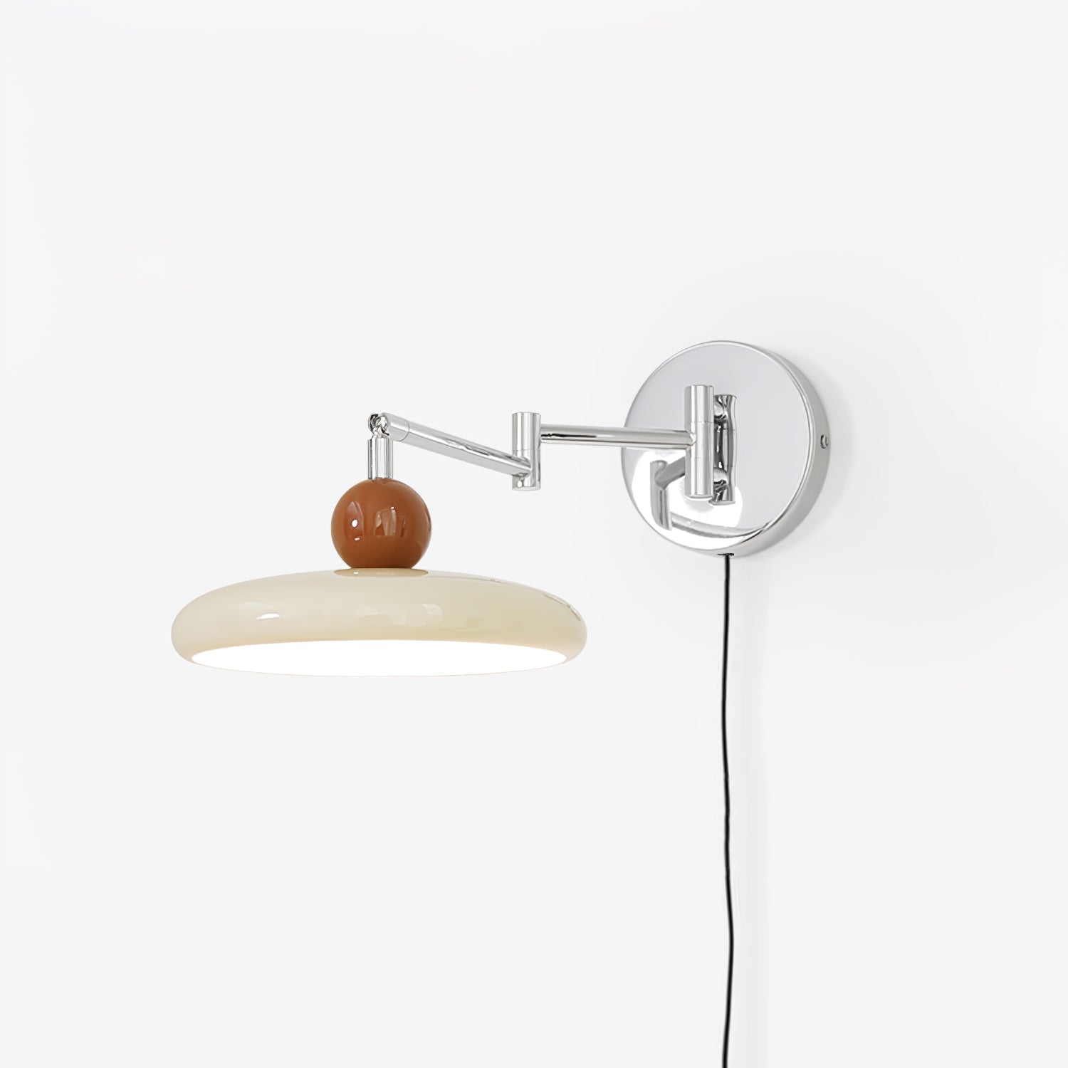 Ronde Plug-in Wandlamp – Scandinavisch Design met Geïntegreerde LED en 3 Kleurtemperaturen | Sansoti
