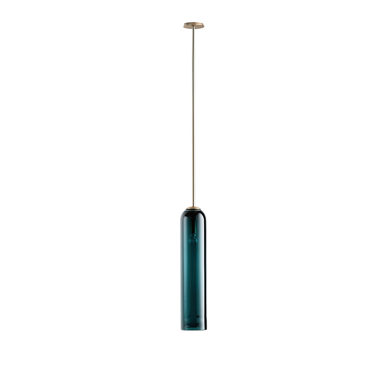 Glazen Hanglamp met Lange Buis – Mondgeblazen Glas Zwart of Goud Finish 10cm Diameter | Sansoti
