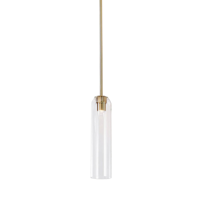 Glazen Hanglamp met Lange Buis – Mondgeblazen Glas Zwart of Goud Finish 10cm Diameter | Sansoti