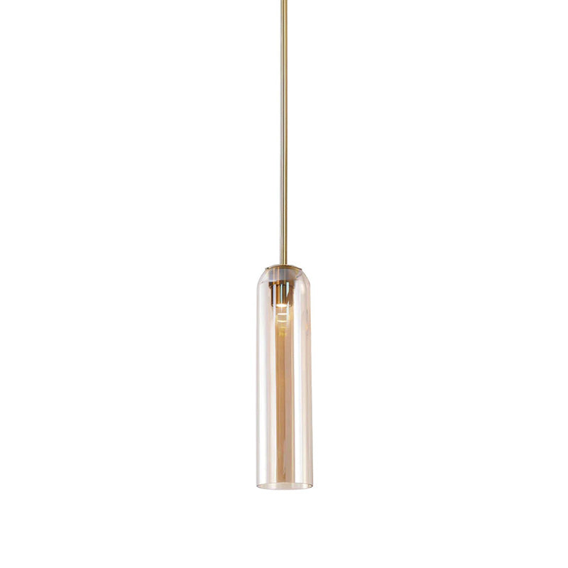 Glazen Hanglamp met Lange Buis – Mondgeblazen Glas Zwart of Goud Finish 10cm Diameter | Sansoti