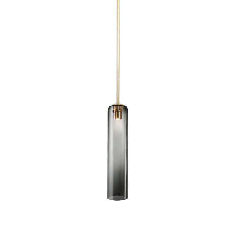 Glazen Hanglamp met Lange Buis – Mondgeblazen Glas Zwart of Goud Finish 10cm Diameter | Sansoti