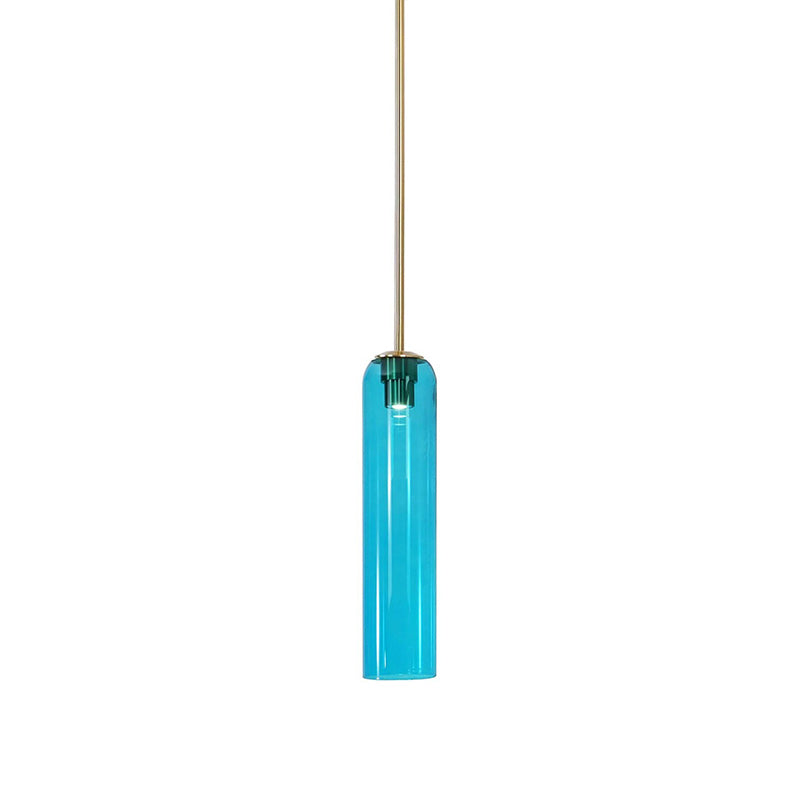 Glazen Hanglamp met Lange Buis – Mondgeblazen Glas Zwart of Goud Finish 10cm Diameter | Sansoti