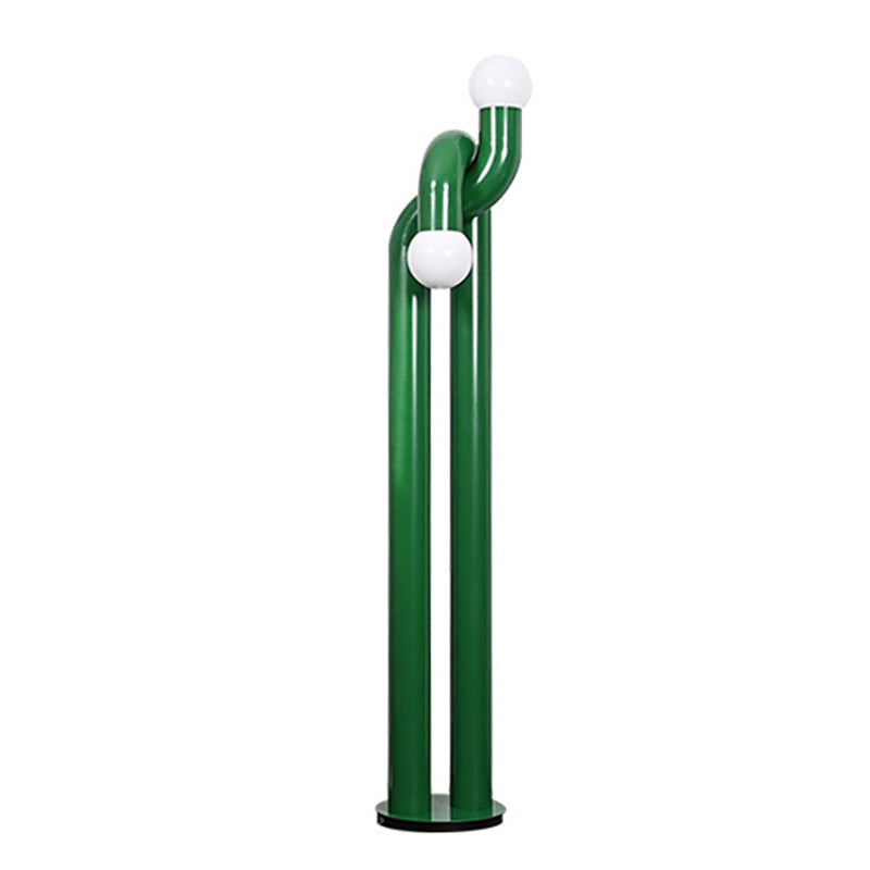 Moderne Staande Boogvorm Lamp met Twee Glazen Bollen – Decoratieve Dubbele Verlichting voor Woonkamer | Sansoti