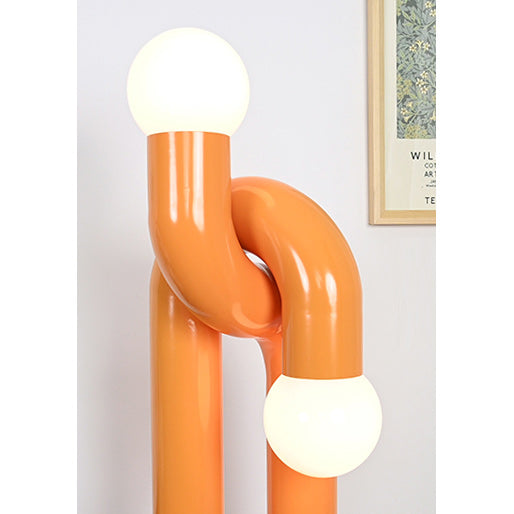 Moderne Staande Boogvorm Lamp met Twee Glazen Bollen – Decoratieve Dubbele Verlichting voor Woonkamer | Sansoti