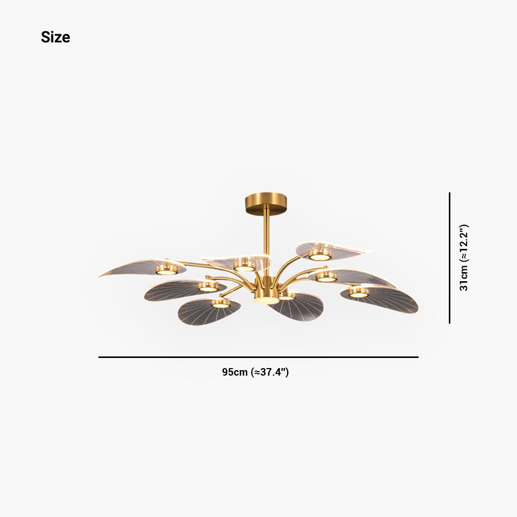 Lotus-Halbdeckenleuchte Acryl Gold LED 6-8-10 Arme Wohnzimmer Esszimmer Schlafzimmer Moderne Innenbeleuchtung | Sansoti