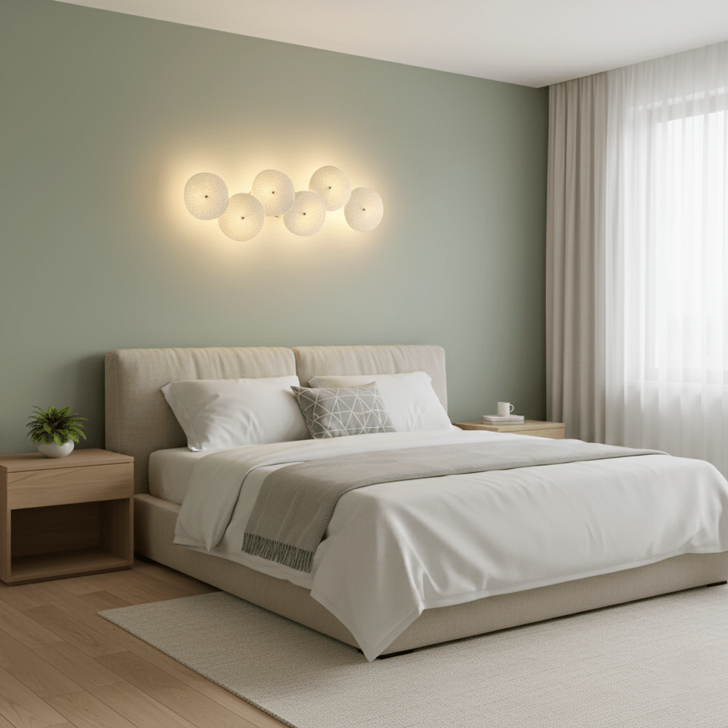 Keramische Lotusbloem Wandlamp met Gouden Armatuur – Cascade Lichteffect voor Stijlvolle Verlichting | Sansoti