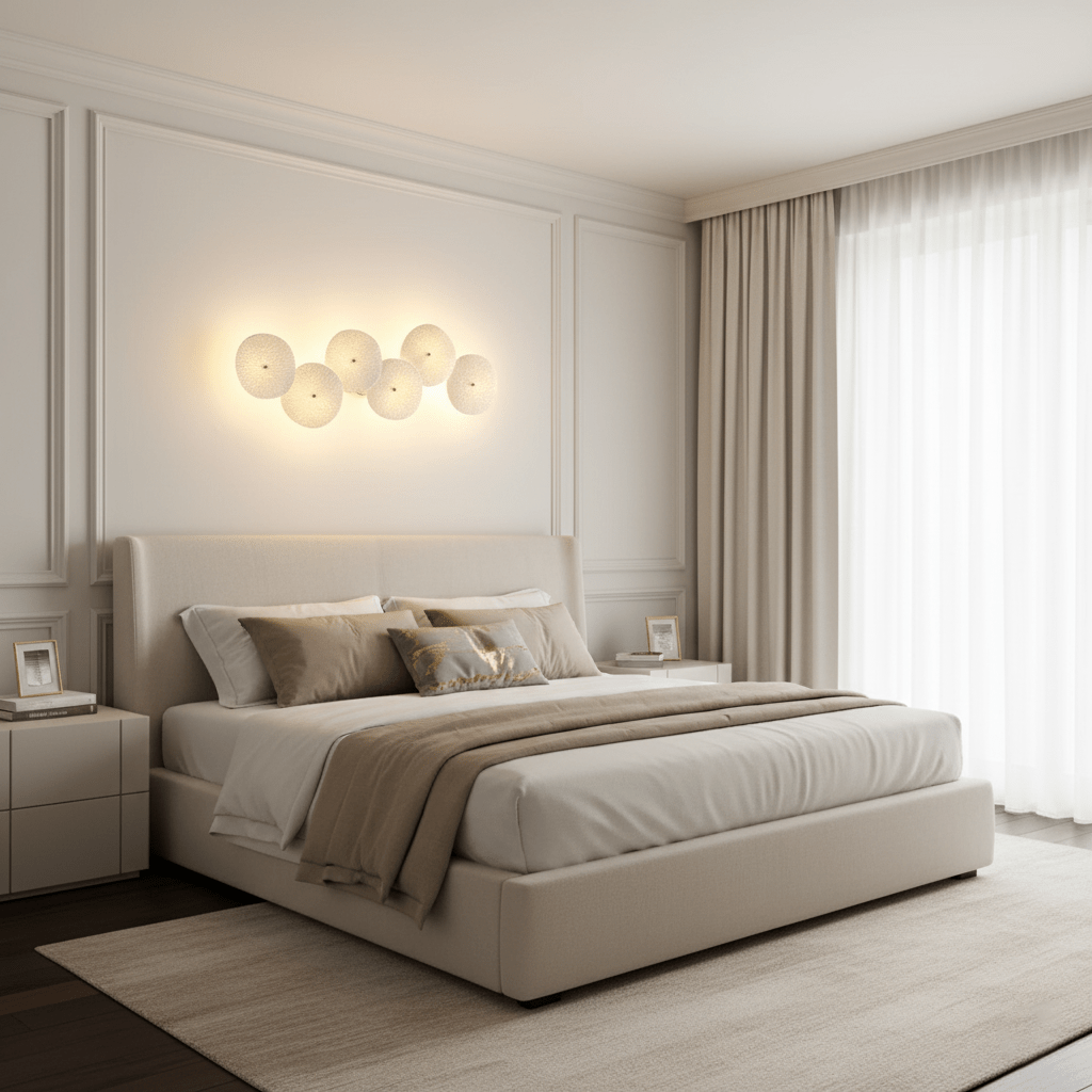 Keramische Lotusbloem Wandlamp met Gouden Armatuur – Cascade Lichteffect voor Stijlvolle Verlichting | Sansoti
