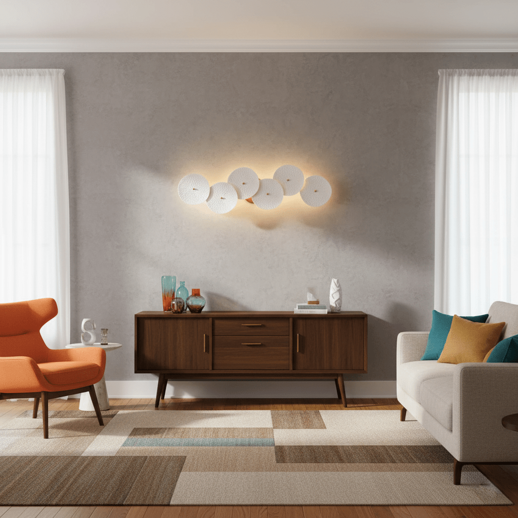 Keramische Lotusbloem Wandlamp met Gouden Armatuur – Cascade Lichteffect voor Stijlvolle Verlichting | Sansoti