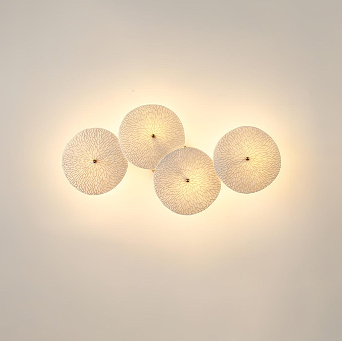 Ceramic Petal Wall Lamp Metal Accent Sculptural Warm Light Interior Art Lighting Decorative | Sansoti