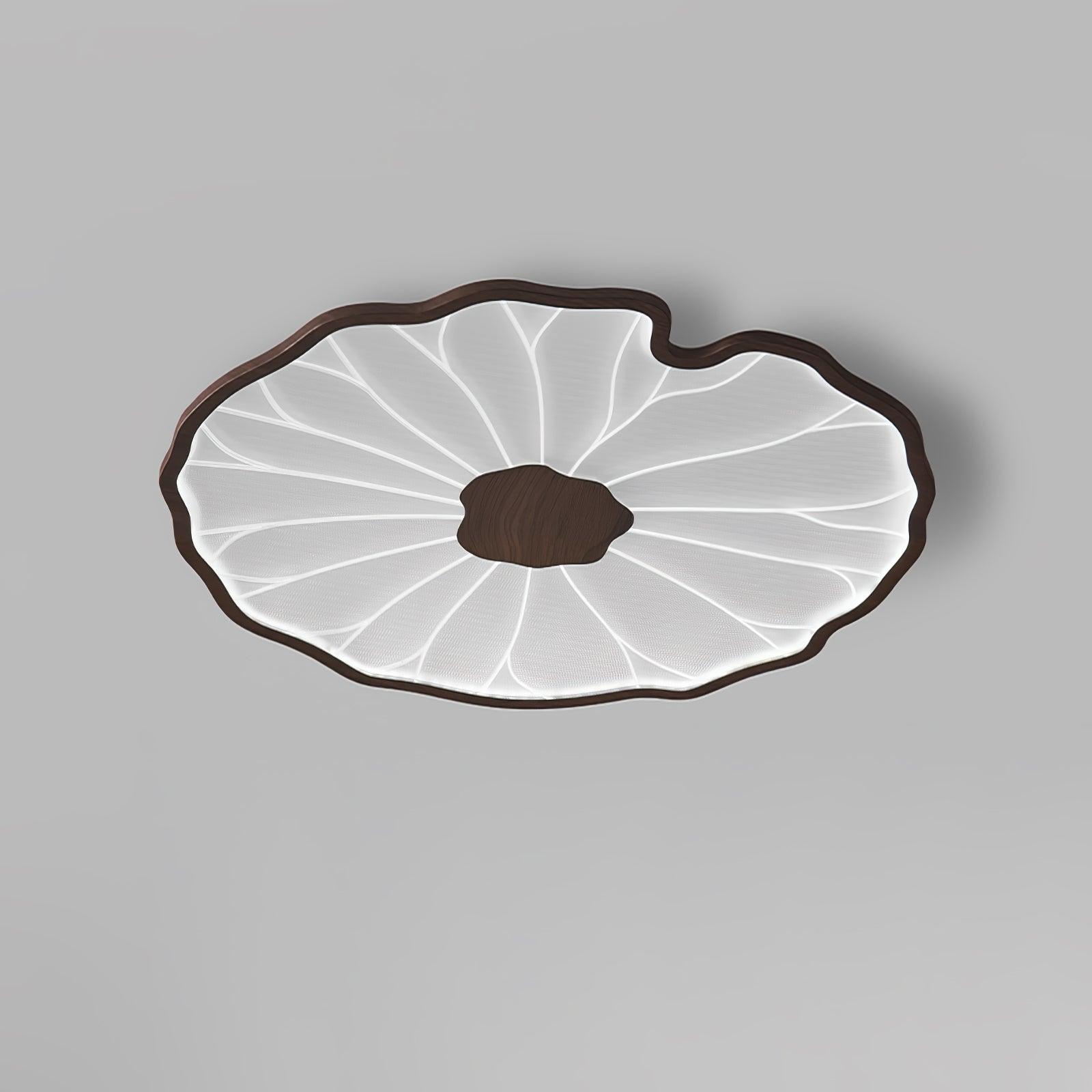 Plafondlamp Lotusbladmotief – Acryl Afwerking 6 Maten Houtnerf Warmwit Scandinavisch Design Eetkamerlamp | Sansoti