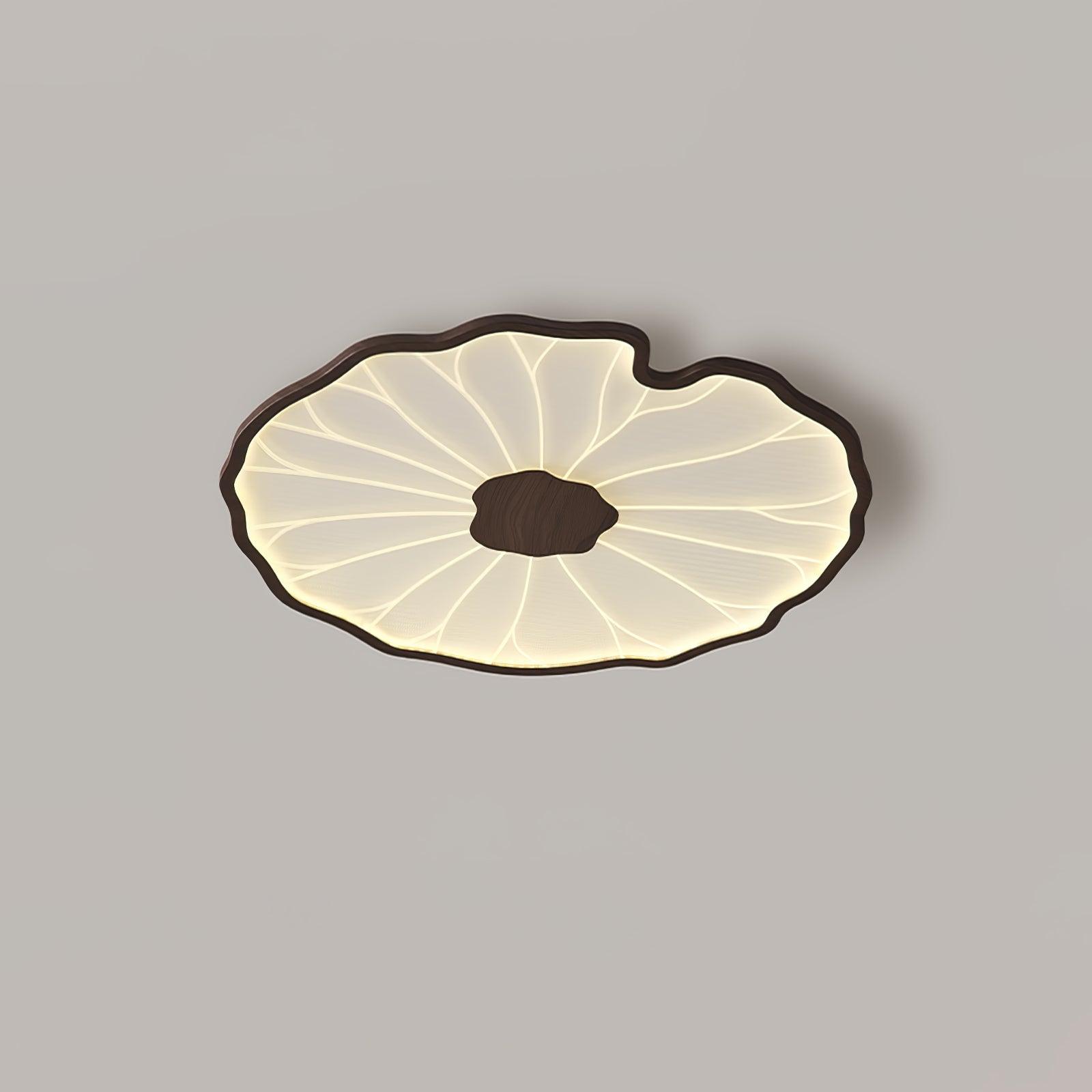 Plafondlamp Lotusbladmotief – Acryl Afwerking 6 Maten Houtnerf Warmwit Scandinavisch Design Eetkamerlamp | Sansoti