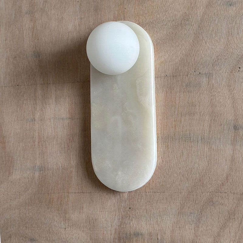 Applique Murale De Luxe En Jade Ou Marbre Avec Abat-Jour En Verre – Éclairage Design Mid Century Pour Chambre Et Couloir | Restfield