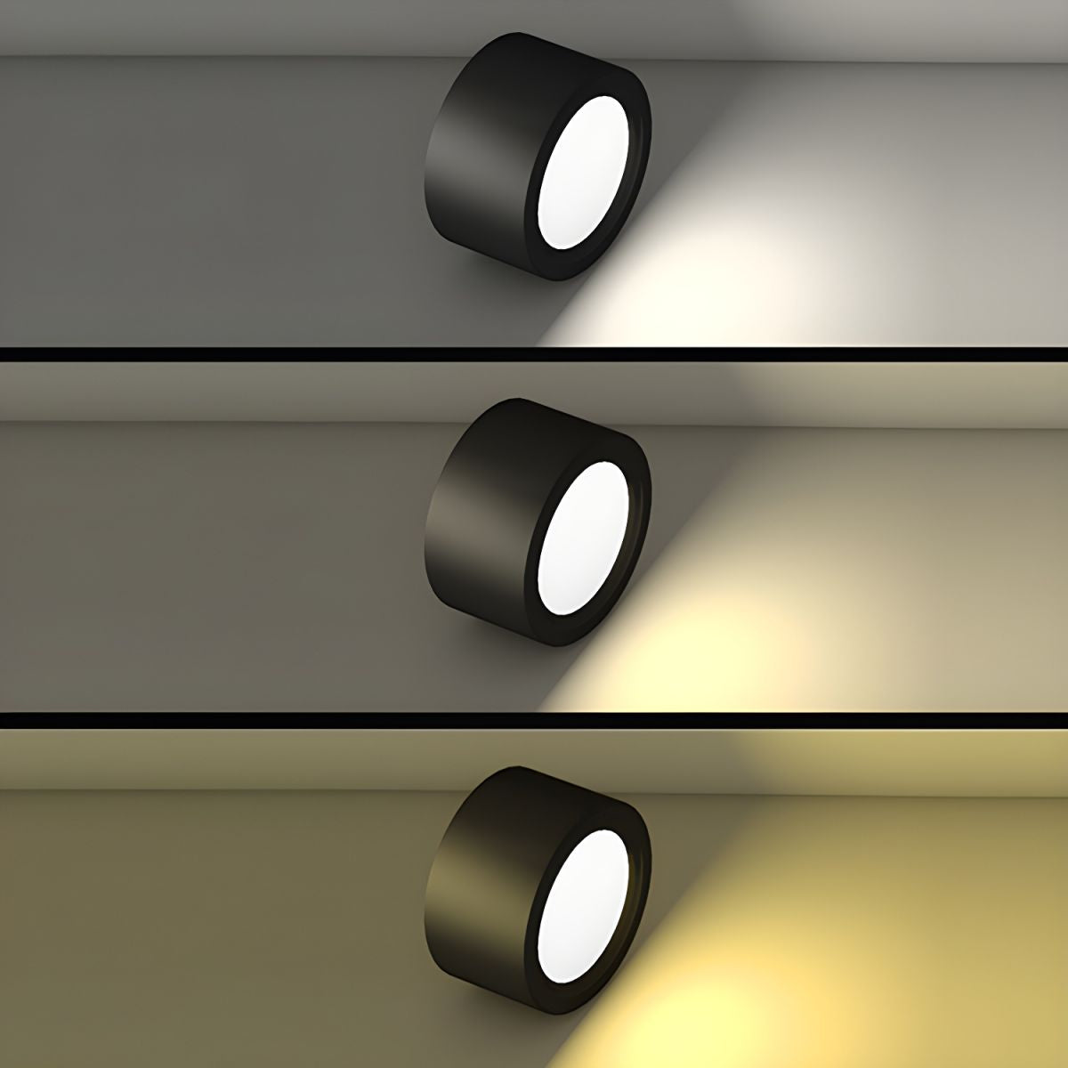 Plafonnier rond LED apparent à lumière réglable, noir et blanc, 10-18 cm, salon, hall, couloir, cuisine, chambre à coucher | Sansoti