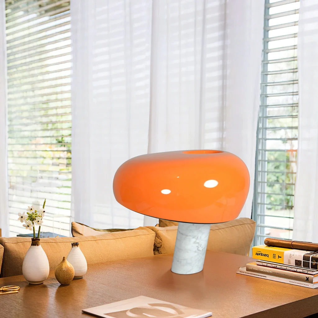 Design Tischlampe mit Marmorsockel – Warmes Licht für Wohnzimmer & Schlafzimmer | Restfield