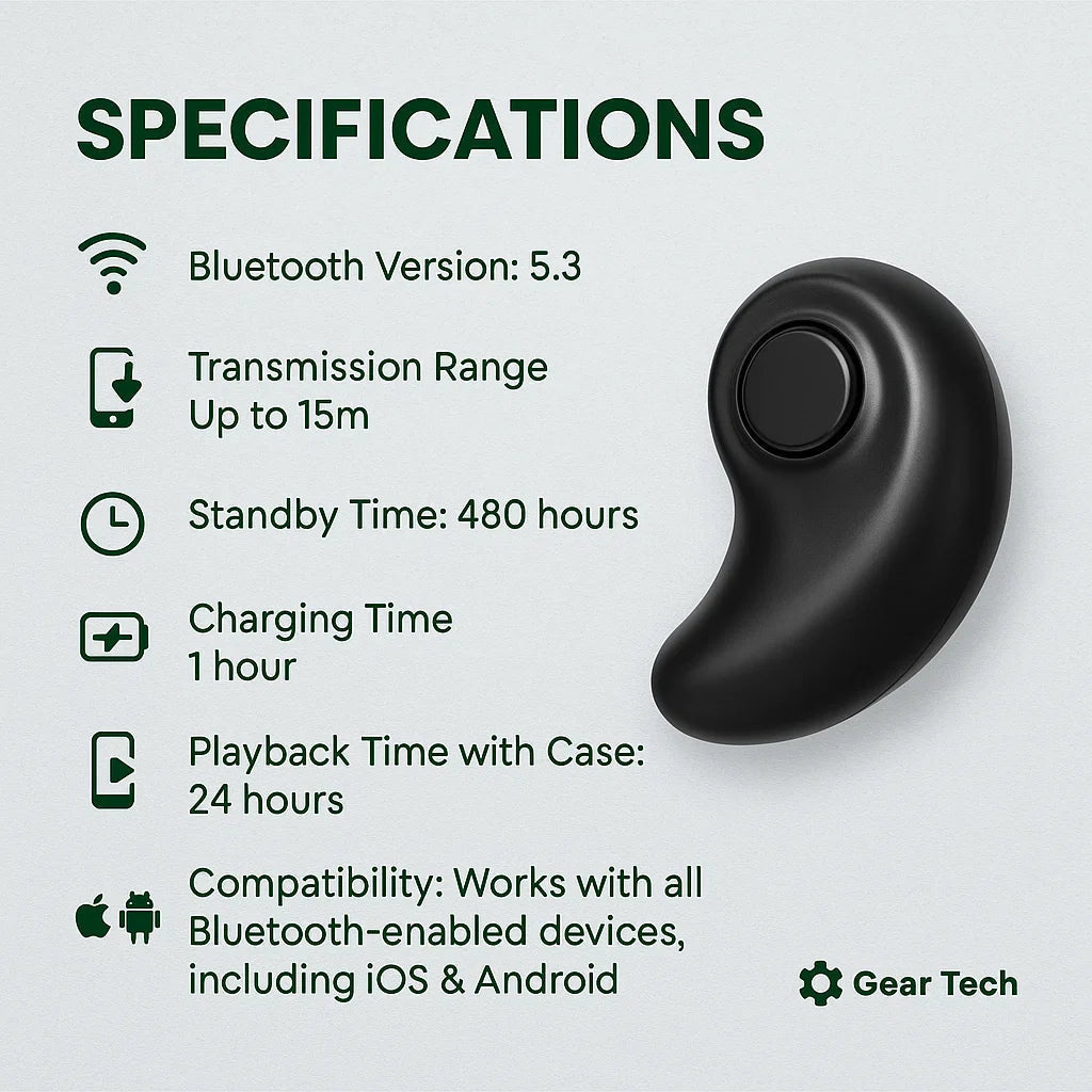 Bezprzewodowe słuchawki douszne do spania Bluetooth 5.3, wodoodporność IPX5, ergonomiczne i wygodne dla osób śpiących na boku | Sansoti