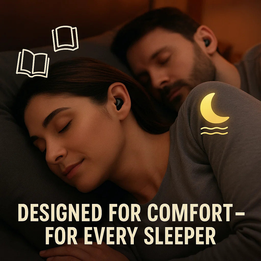 Bezprzewodowe słuchawki douszne do spania Bluetooth 5.3, wodoodporność IPX5, ergonomiczne i wygodne dla osób śpiących na boku | Sansoti