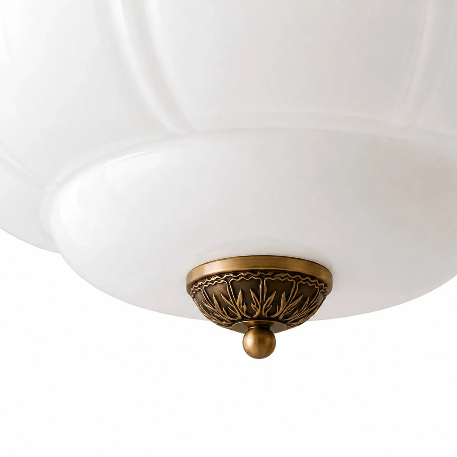 Antique Brass Plafondlamp met Groen Glas Pompoendesign - Elegante Hanglamp voor Eetkamer Keukeneiland Slaapkamer | Sansoti