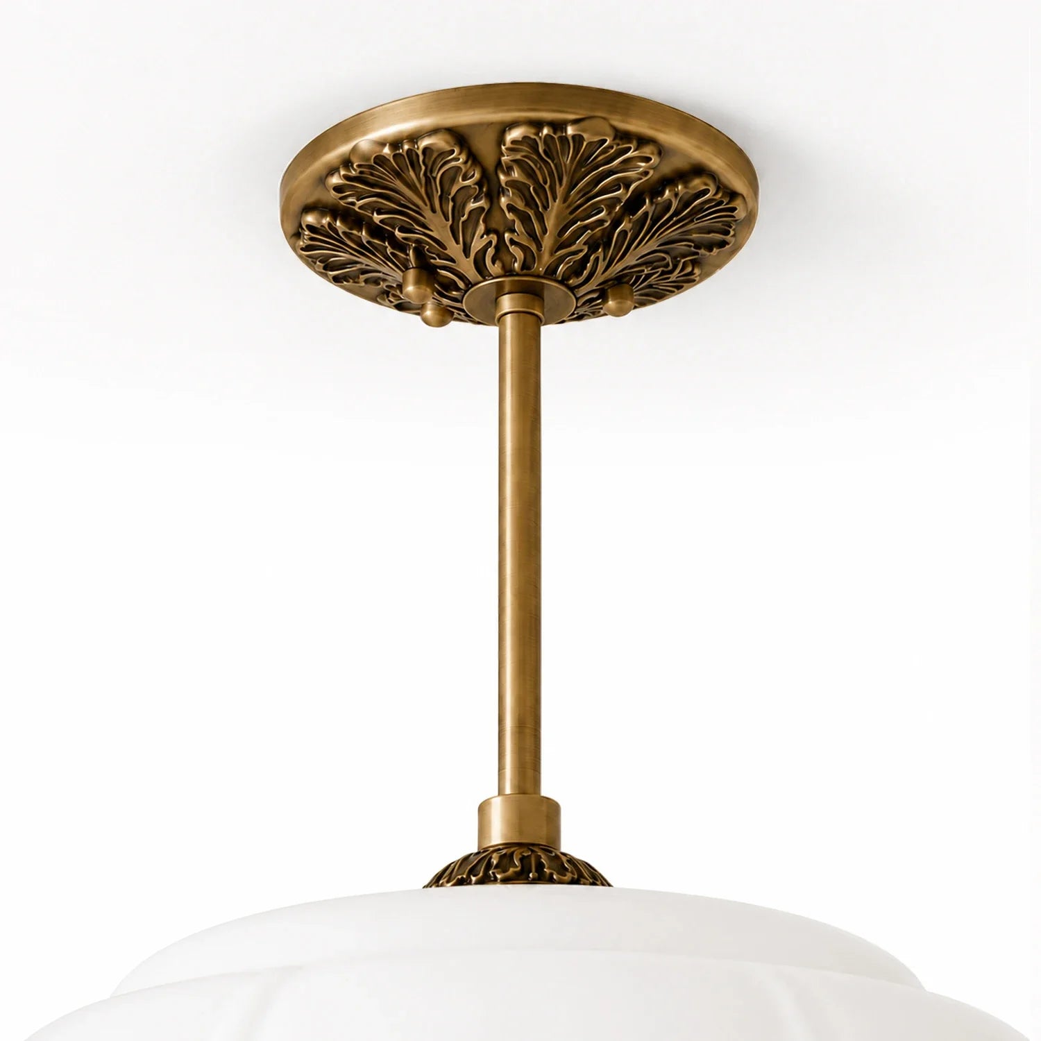 Antique Brass Plafondlamp met Groen Glas Pompoendesign - Elegante Hanglamp voor Eetkamer Keukeneiland Slaapkamer | Sansoti
