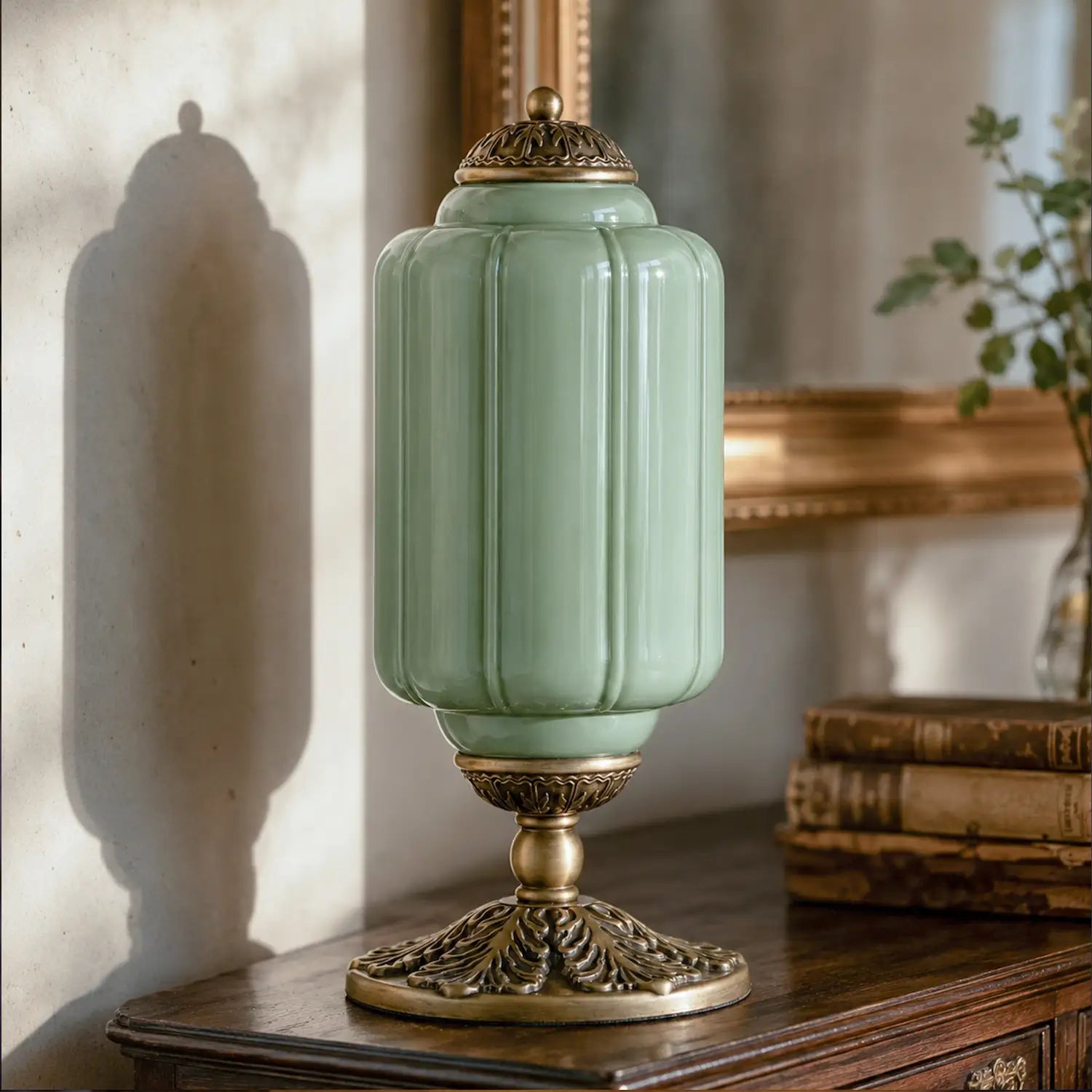 Retro Tafellampen met Getextureerd Crèmekleurig Glas – Franse Vintage Stijl met Messing of Zwart Frame | Sansoti