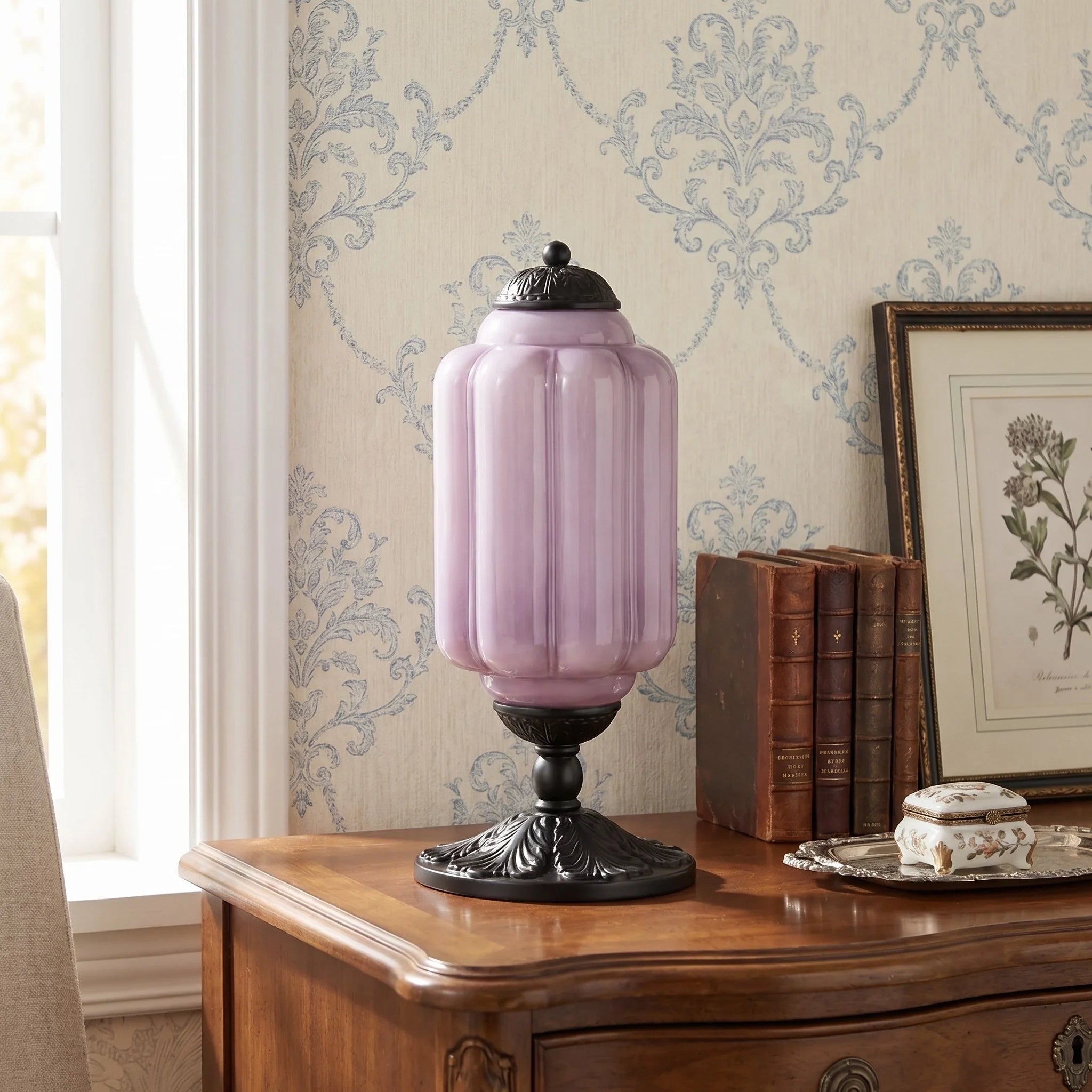 Retro Tafellampen met Getextureerd Crèmekleurig Glas – Franse Vintage Stijl met Messing of Zwart Frame | Sansoti