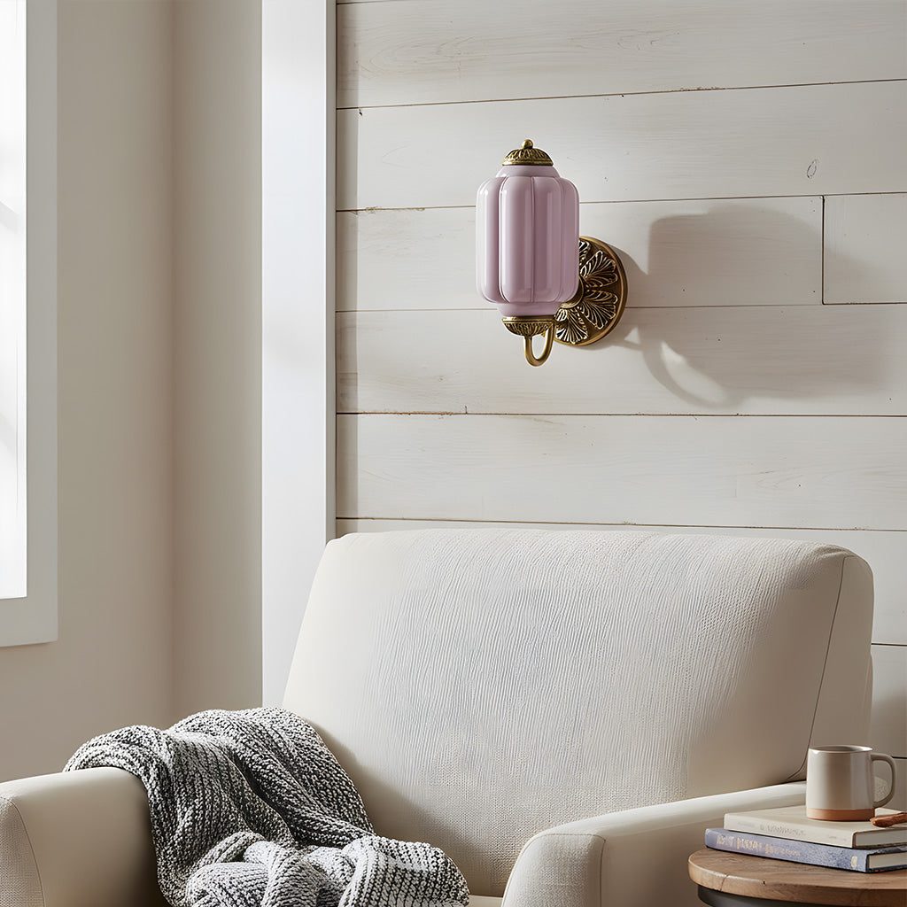 Vintage Wandlamp met Melkglas en Geolied Messing – Klassieke Retro Verlichting voor Hal, Slaapkamer, Woonkamer | Sansoti
