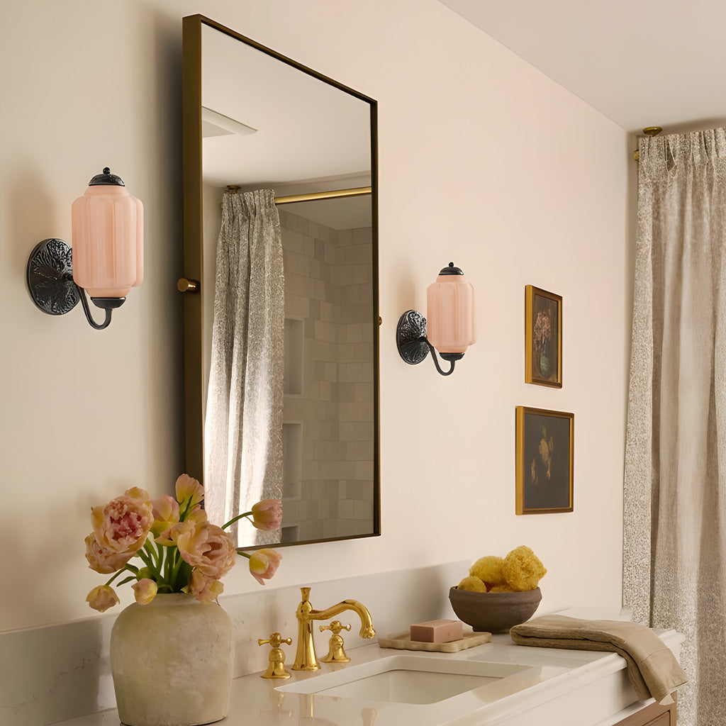 Vintage Wandlamp met Melkglas en Geolied Messing – Klassieke Retro Verlichting voor Hal, Slaapkamer, Woonkamer | Sansoti