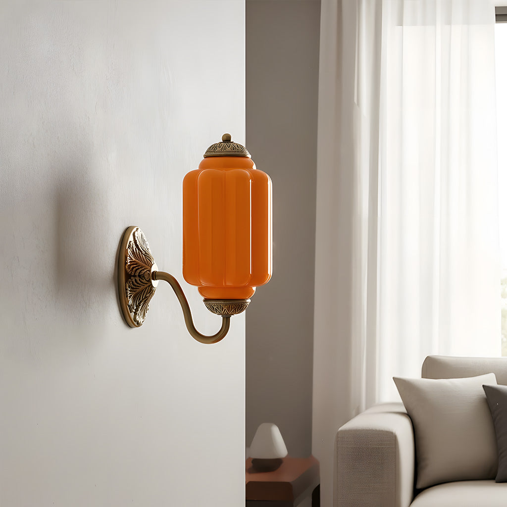 Vintage Wandlamp met Melkglas en Geolied Messing – Klassieke Retro Verlichting voor Hal, Slaapkamer, Woonkamer | Sansoti
