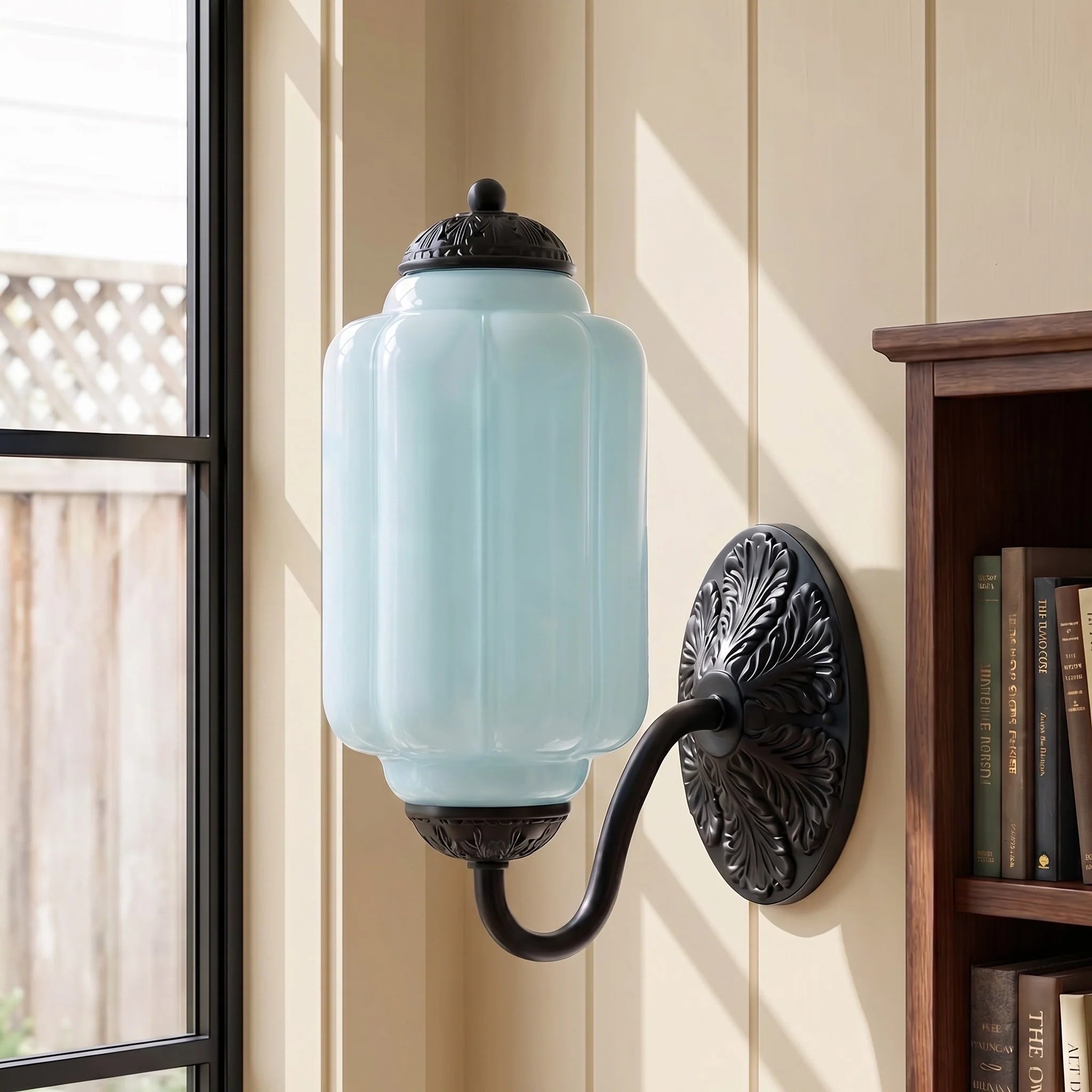 Vintage Wandlamp met Melkglas en Geolied Messing – Klassieke Retro Verlichting voor Hal, Slaapkamer, Woonkamer | Sansoti