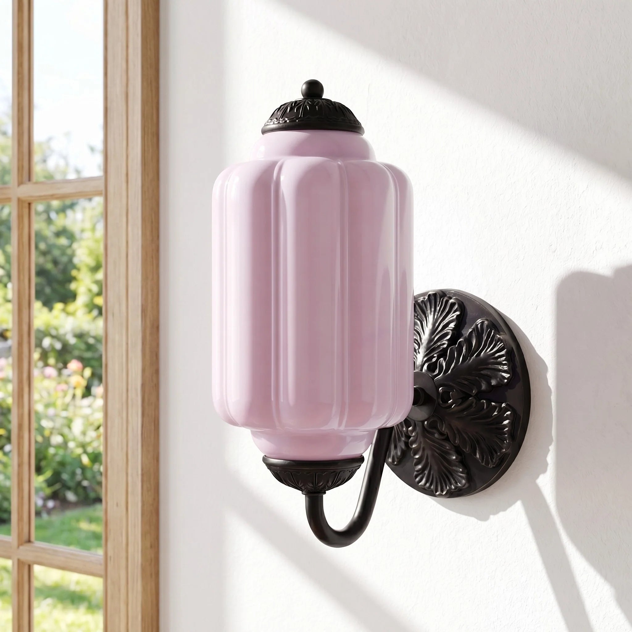 Vintage Wandlamp met Melkglas en Geolied Messing – Klassieke Retro Verlichting voor Hal, Slaapkamer, Woonkamer | Sansoti