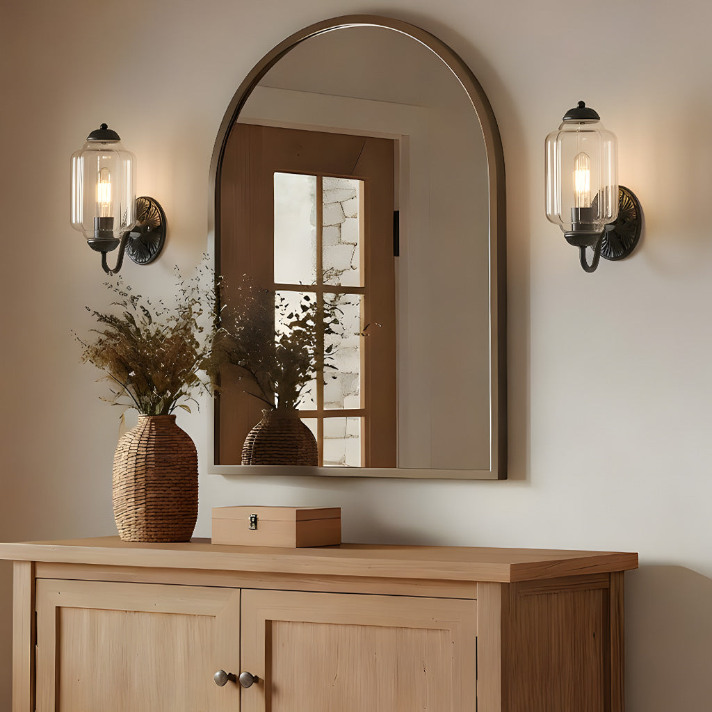 Vintage Wandlamp met Melkglas en Geolied Messing – Klassieke Retro Verlichting voor Hal, Slaapkamer, Woonkamer | Sansoti