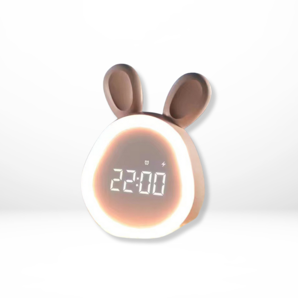 Réveil numérique pour enfant avec veilleuse en forme de lapin, LED à couleurs changeantes, fixe, pour chambre et chambre d’enfant | Sansoti