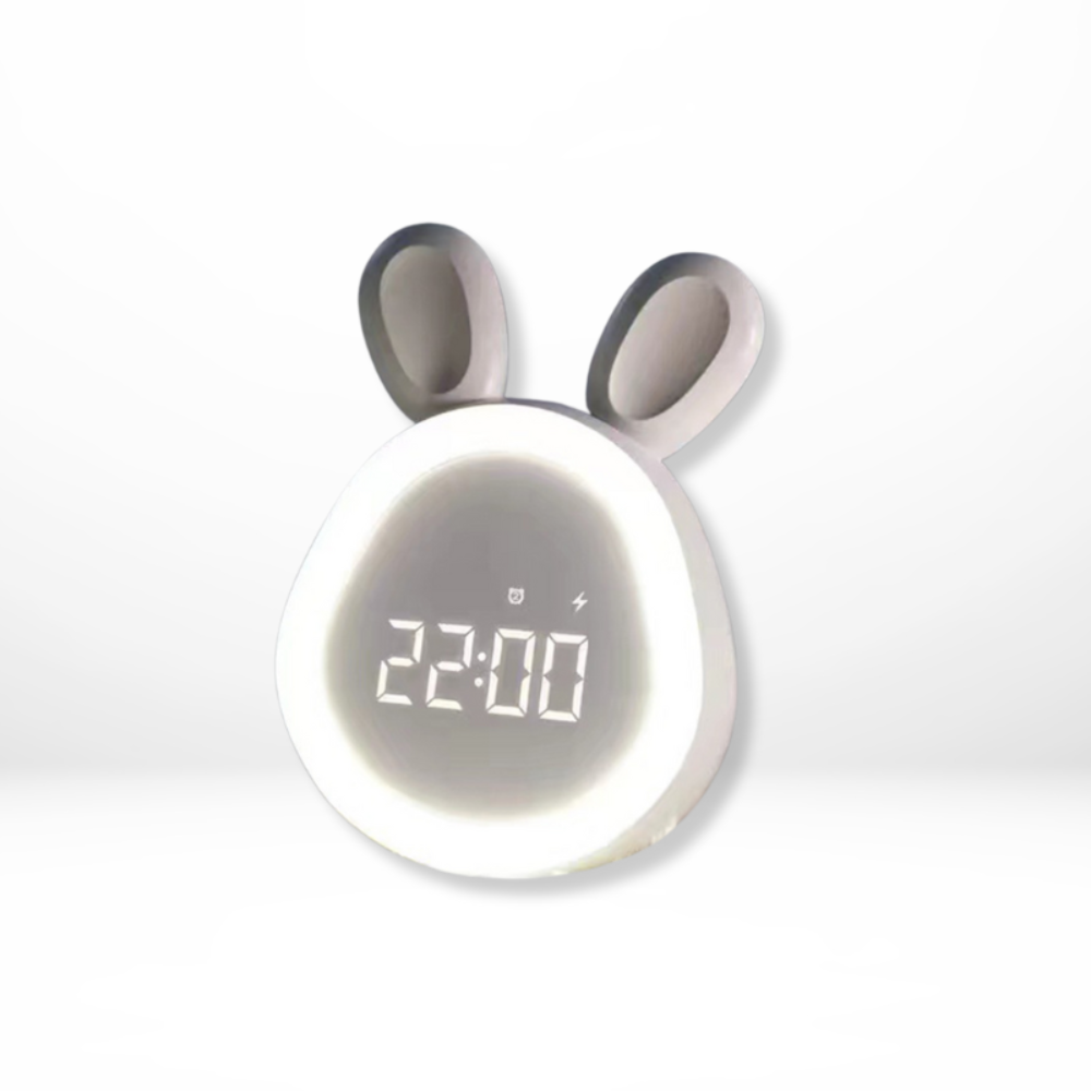 Réveil numérique pour enfant avec veilleuse en forme de lapin, LED à couleurs changeantes, fixe, pour chambre et chambre d’enfant | Sansoti