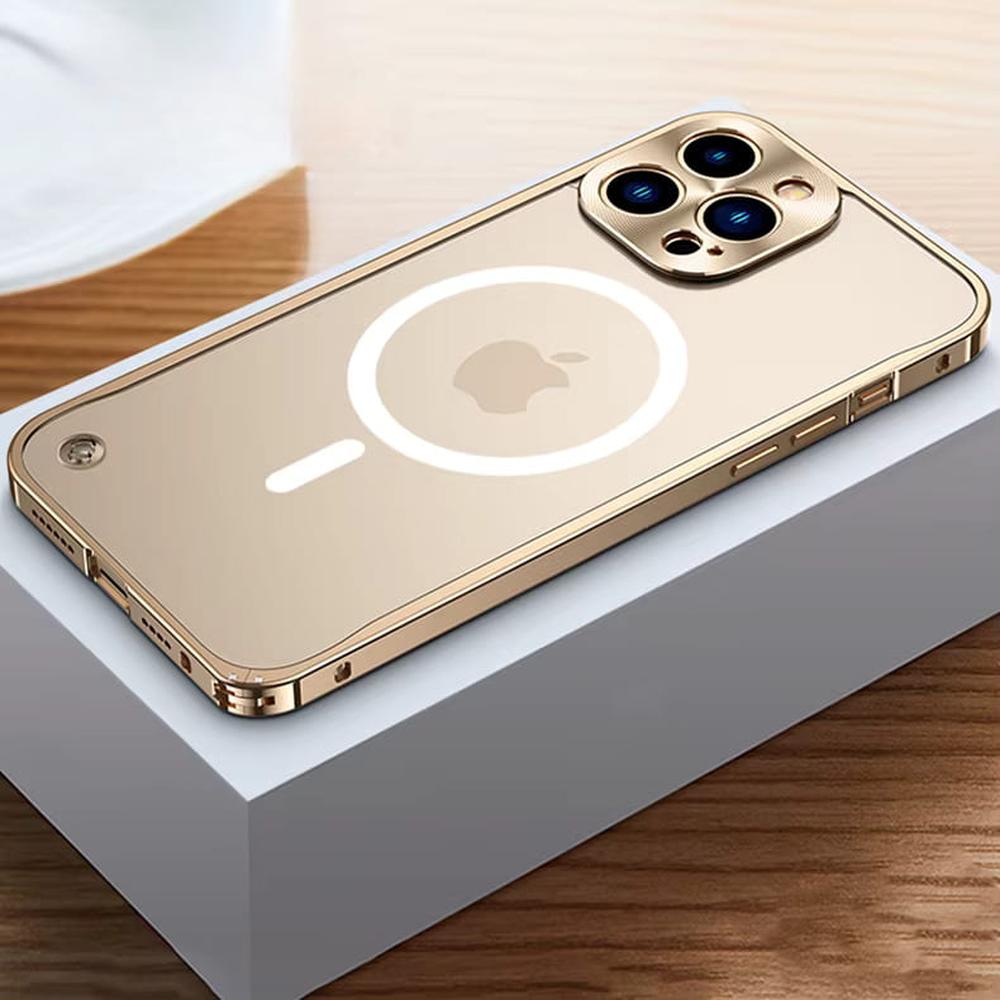 Metallisierte iPhone-Hülle mit Magnetring – stoßabsorbierender Rahmen, matte Rückseite, Telefonschutz | Sansoti