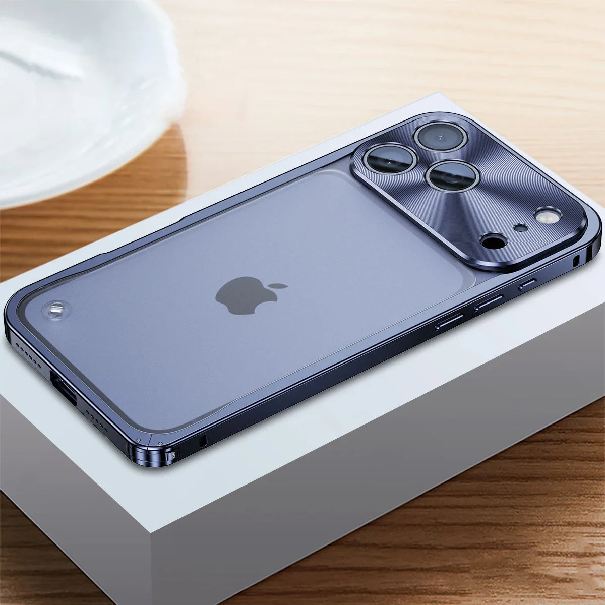 Metallisierte iPhone-Hülle mit Magnetring – stoßabsorbierender Rahmen, matte Rückseite, Telefonschutz | Sansoti