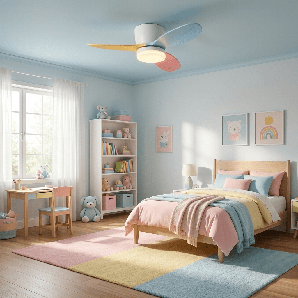 Ceiling Fan Milo with Lighting — Elegant Fan 91cm Modern Design with Remote Control | Sansoti