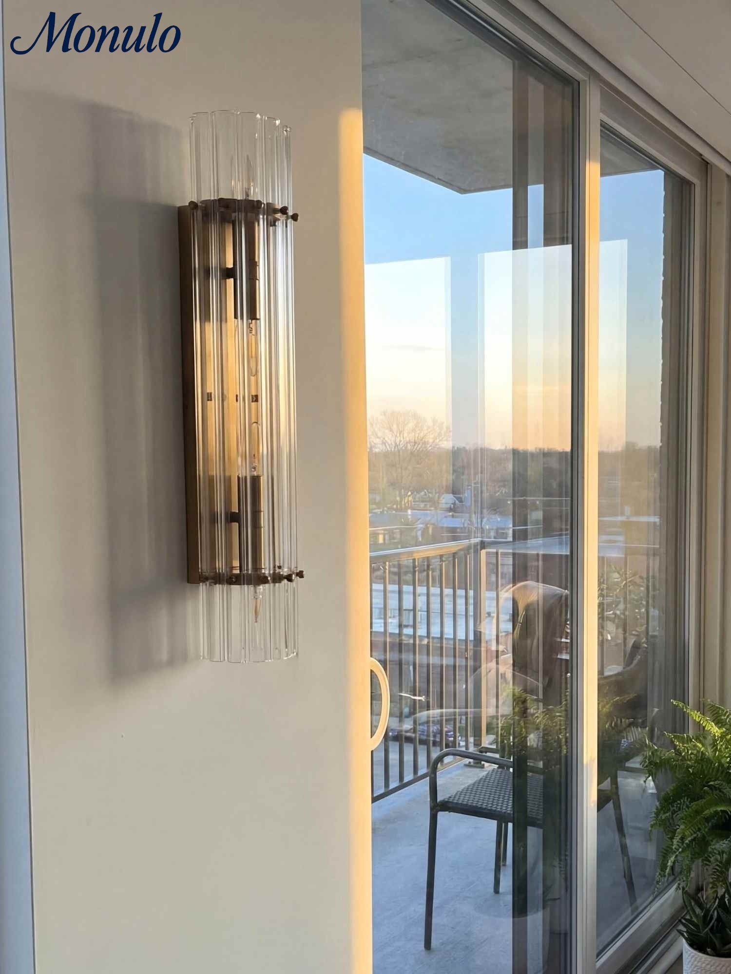 Kristallen Wandlamp met Dubbele Lichtbundel - Elegante Buitenlichtstrip voor Slaapkamer - Interieurverlichting met Glanzende Kristallen | Sansoti