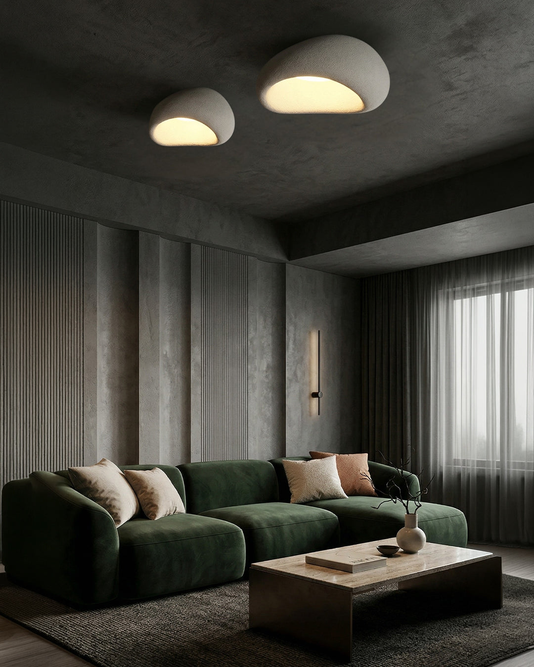 Plafondlamp Wabi Sabi Geïnspireerd – Metalen Lamp met Warme Verlichting – Voor Woonkamer Slaapkamer Eetkamer | Sansoti