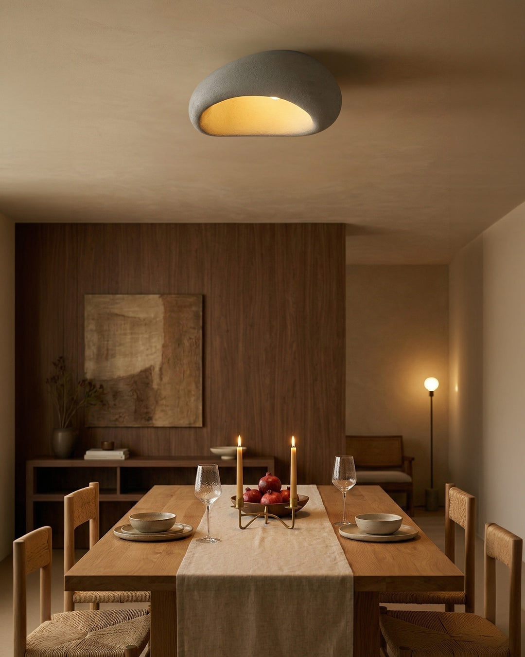 Plafondlamp Wabi Sabi Geïnspireerd – Metalen Lamp met Warme Verlichting – Voor Woonkamer Slaapkamer Eetkamer | Sansoti