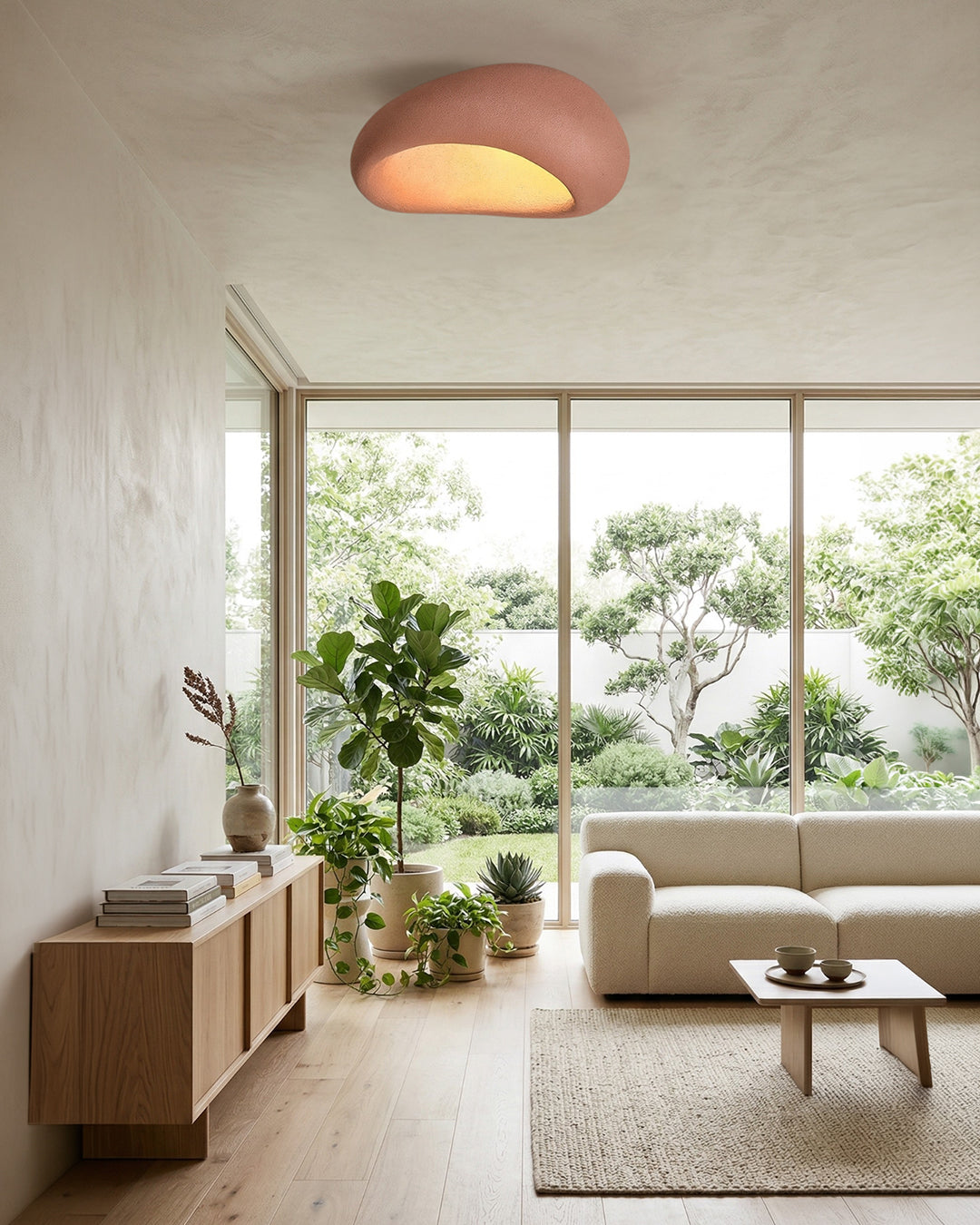 Plafondlamp Wabi Sabi Geïnspireerd – Metalen Lamp met Warme Verlichting – Voor Woonkamer Slaapkamer Eetkamer | Sansoti