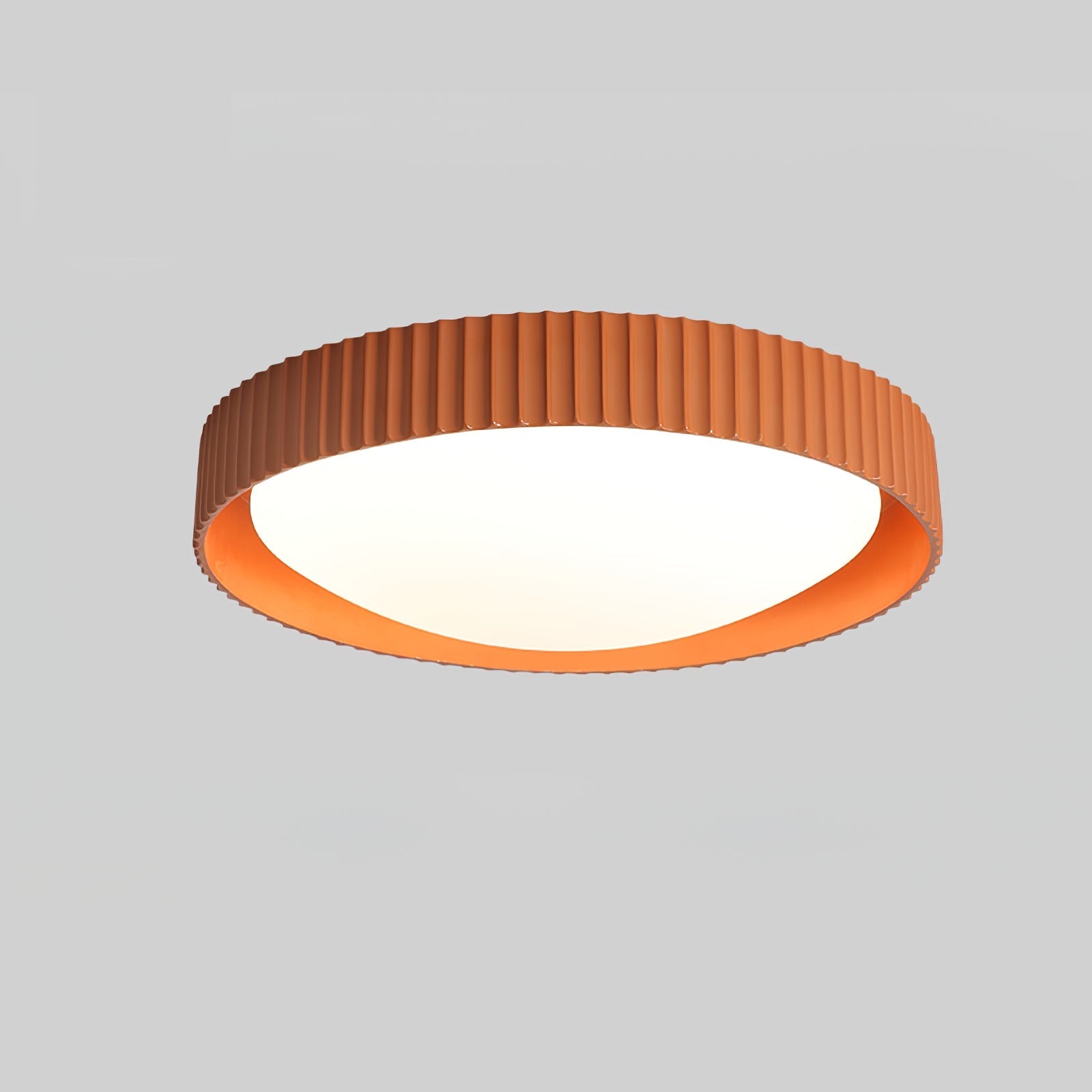 Moderne Plafondlamp Ribbed – Acryl Kap met Harsframe – Warm/Neutraal/Koel Licht – Ø46cm – Oranje, Grijs of Blauw | Sansoti