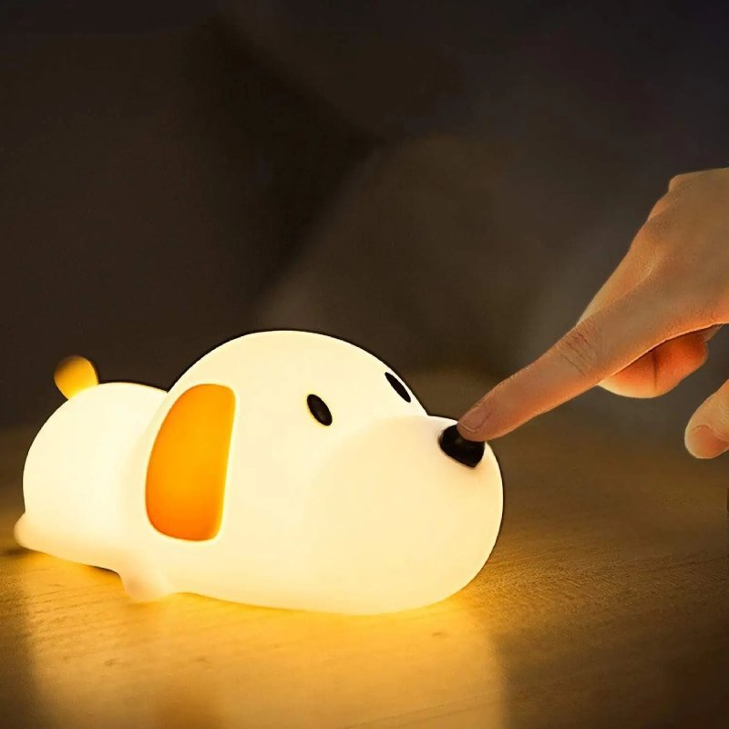 Kinder-Nachtlicht aus Silikon in Tierform, dimmbar, per USB aufladbar, Timer, sanfte Ambientebeleuchtung für Babyzimmer und Schlafzimmer | Sansoti