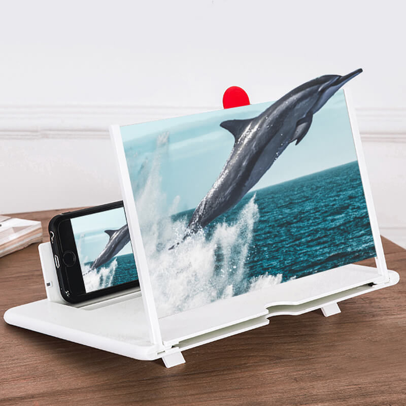 Telefoon Schermvergroter Opvouwbaar HD 3D Lens Standaard Handsfree Universeel Zwart Rood Wit | Sansoti