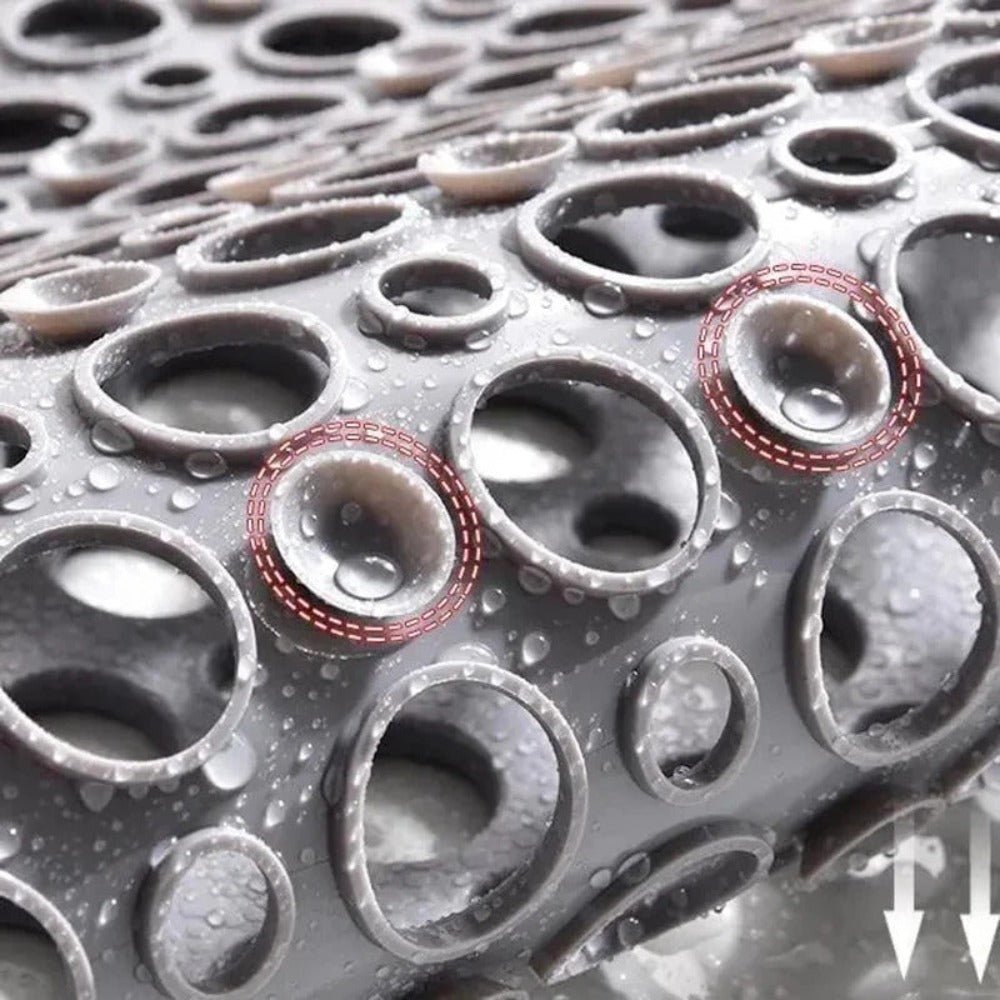Restfield | Tapis de douche antidérapant avec ventouses et drainage rapide