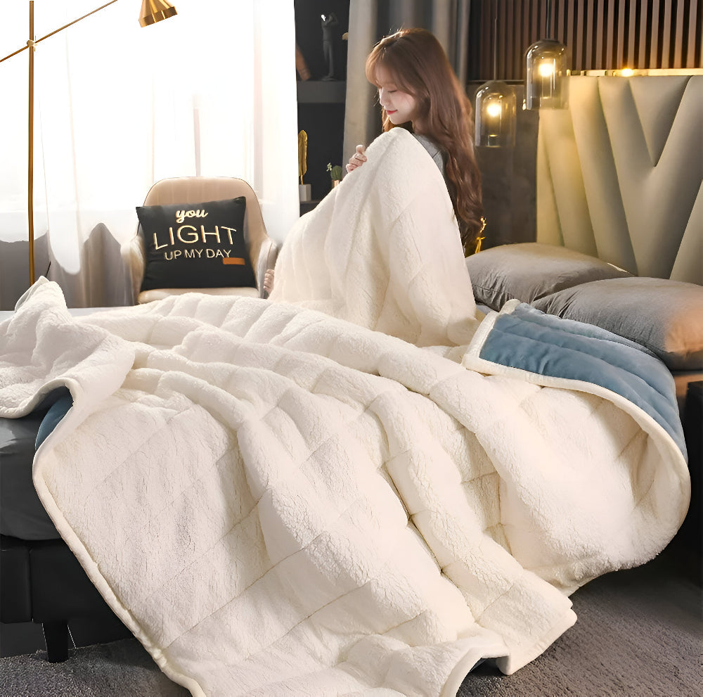 Sherpa Fleecedeken Superzacht Warm Plaid Fleece Meerdere Maten Flockpatroon | Sansoti