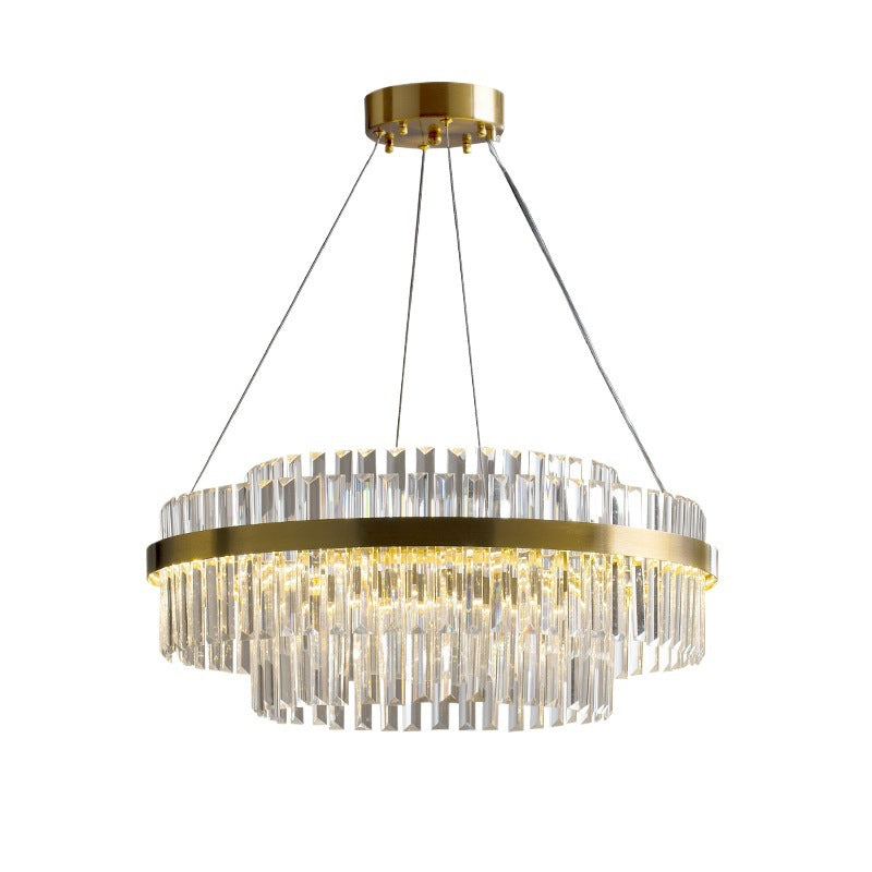 Luxe kristallen kroonluchter K9 kristal goud eettafel verlichting plafondlamp modern design rond rechthoek | Sansoti